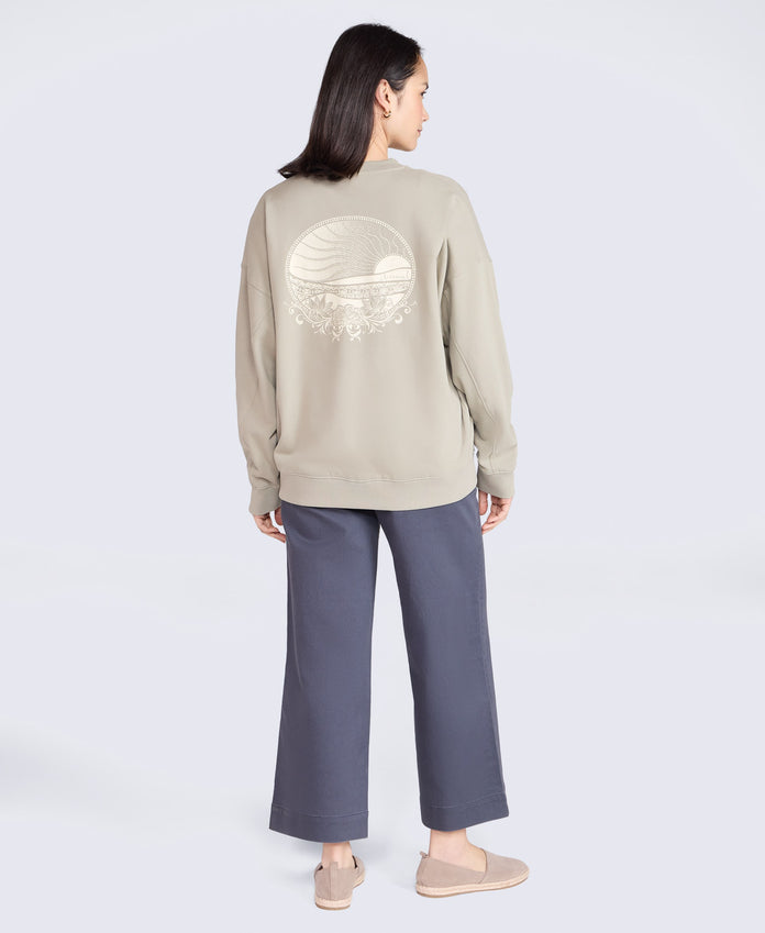 Dakota Womens Graphic Sweatshirt - Light Khaki