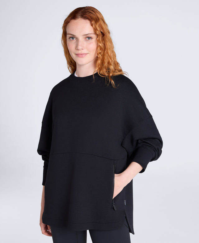 Vicky Womens Longline Sweat - Black
