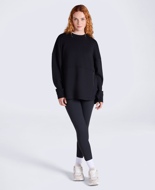 Vicky Womens Longline Sweat - Black