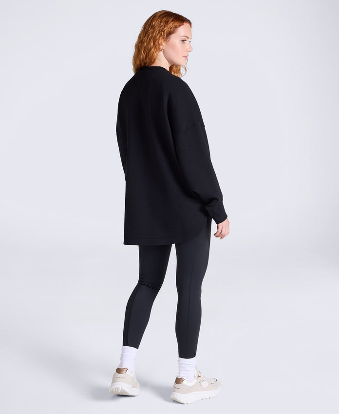 Vicky Womens Longline Sweat - Black
