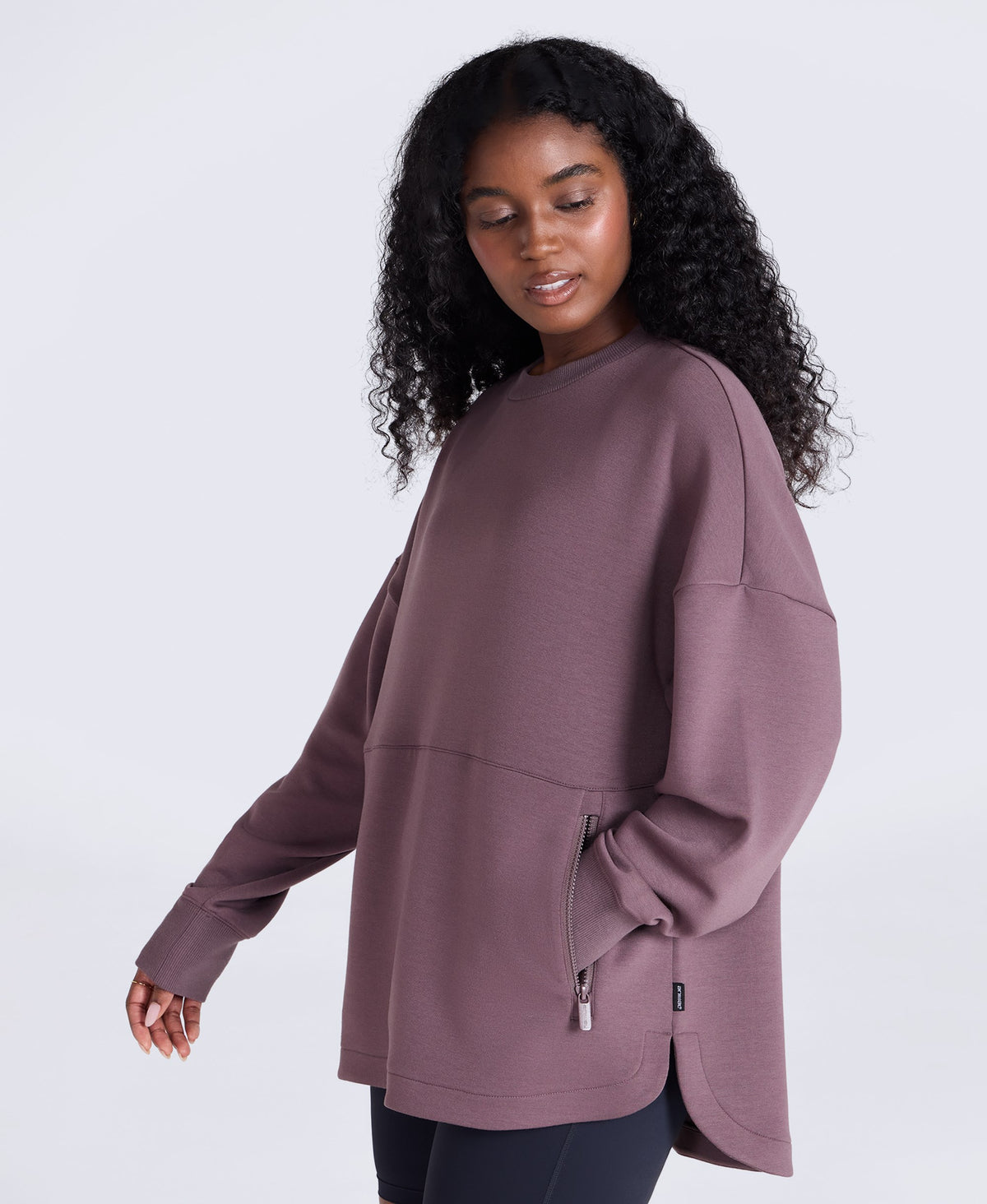 Vicky Womens Longline Sweat - Purple