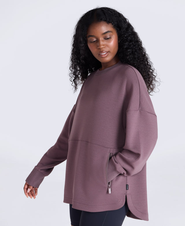 Vicky Womens Longline Sweat - Purple