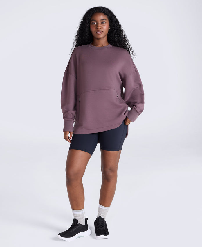 Vicky Womens Longline Sweat - Purple