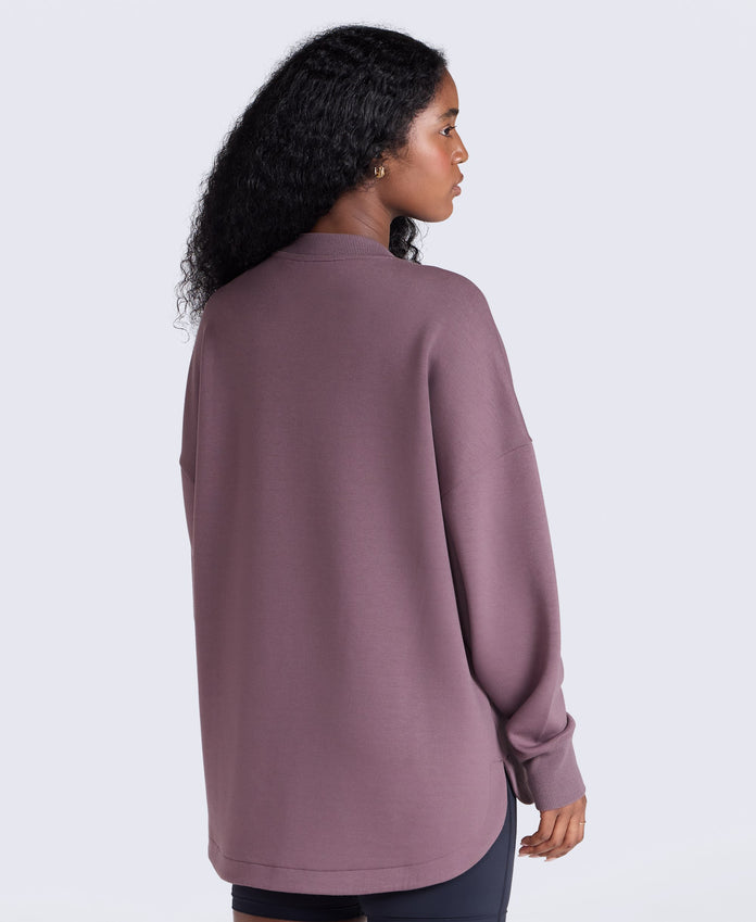 Vicky Womens Longline Sweat - Purple