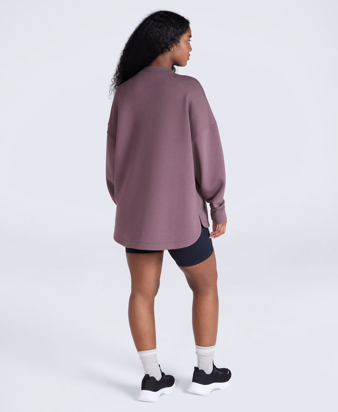 Vicky Womens Longline Sweat - Purple