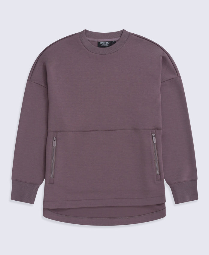 Vicky Womens Longline Sweat - Purple