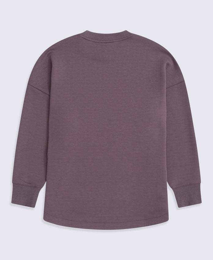 Vicky Womens Longline Sweat - Purple