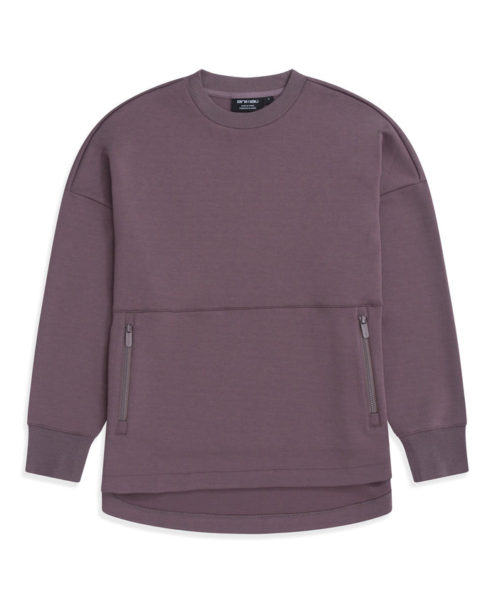 Vicky Womens Longline Sweat - Purple