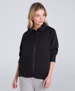 Womens Travel Full Zip Sweatshirt - Black