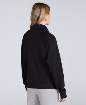 Womens Travel Full Zip Sweatshirt - Black