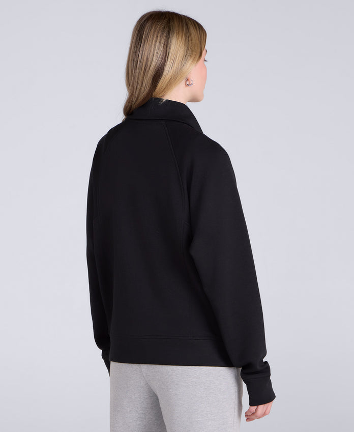 Womens Travel Full Zip Sweatshirt - Black