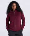 Womens Travel Full Zip Sweatshirt - Burgundy