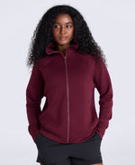 Womens Travel Full Zip Sweatshirt - Burgundy