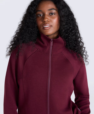 Womens Travel Full Zip Sweatshirt - Burgundy