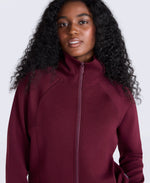 Womens Travel Full Zip Sweatshirt - Burgundy