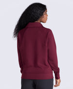 Womens Travel Full Zip Sweatshirt - Burgundy