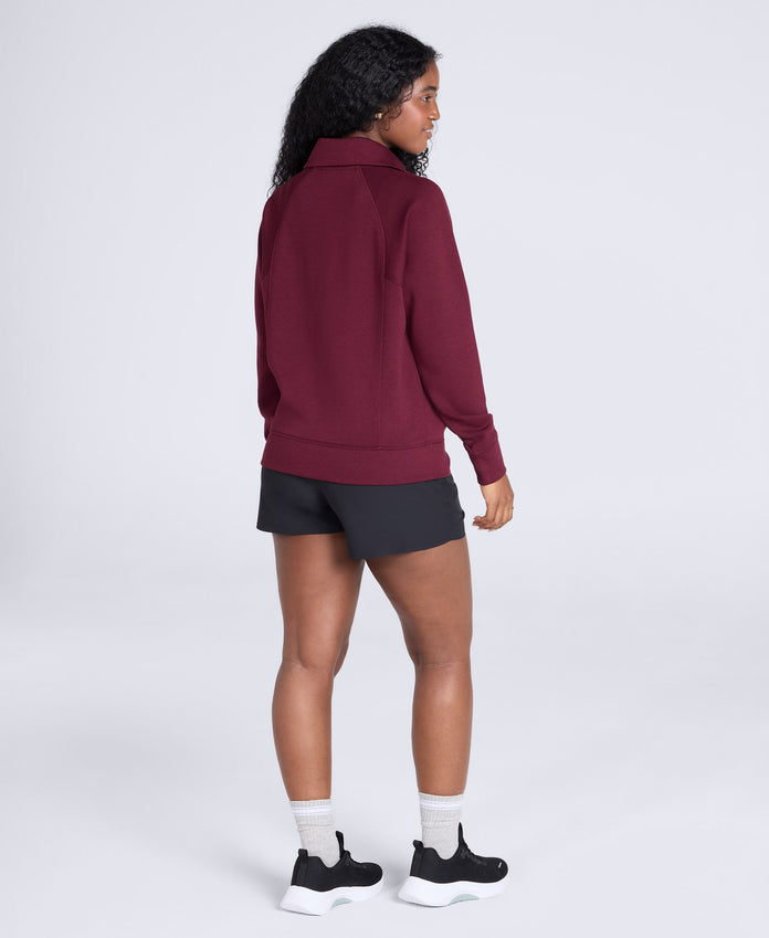 Womens Travel Full Zip Sweatshirt - Burgundy