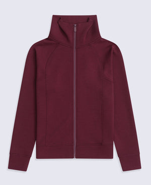 Womens Travel Full Zip Sweatshirt - Burgundy