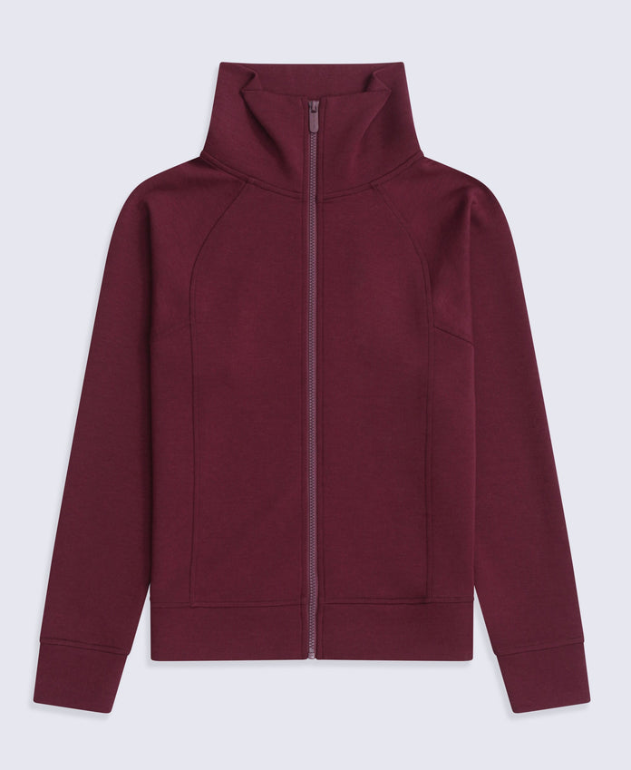 Womens Travel Full Zip Sweatshirt - Burgundy