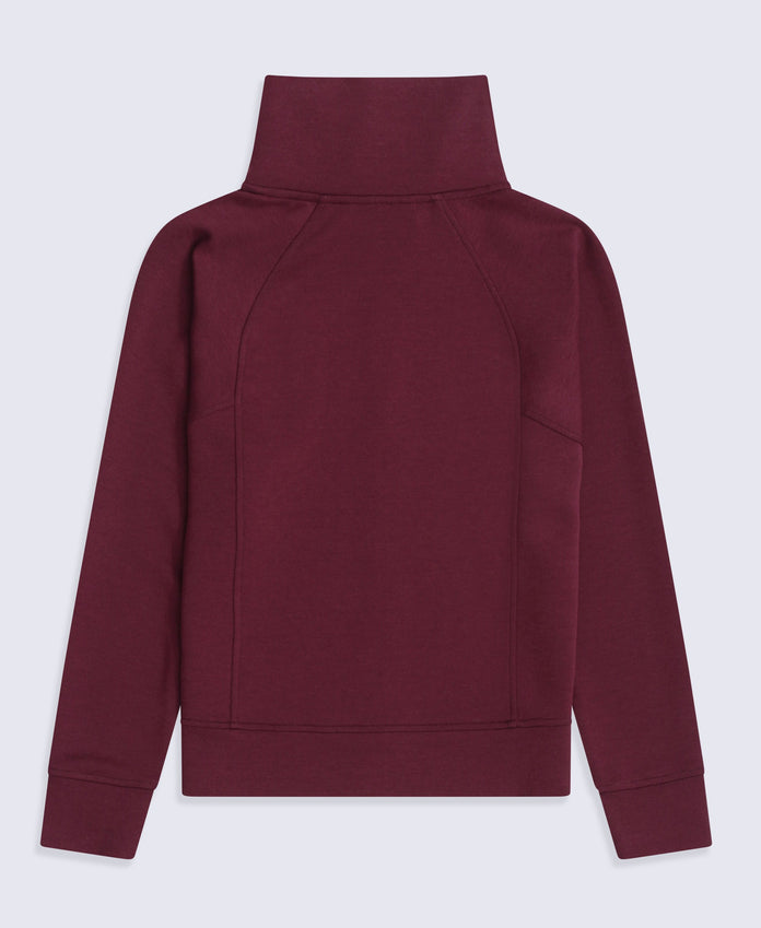 Womens Travel Full Zip Sweatshirt - Burgundy