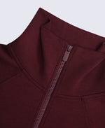Womens Travel Full Zip Sweatshirt - Burgundy