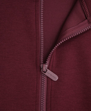 Womens Travel Full Zip Sweatshirt - Burgundy