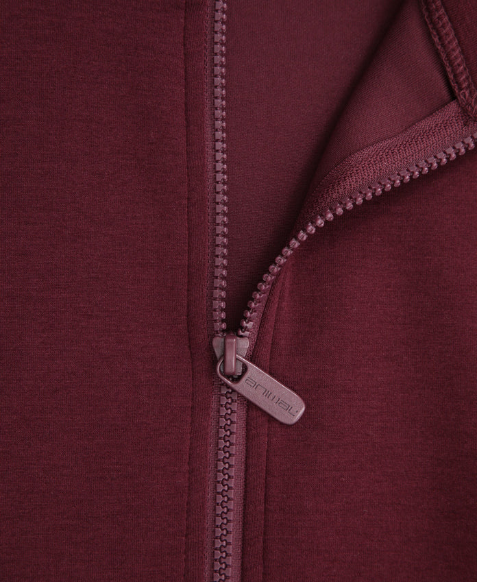 Womens Travel Full Zip Sweatshirt - Burgundy