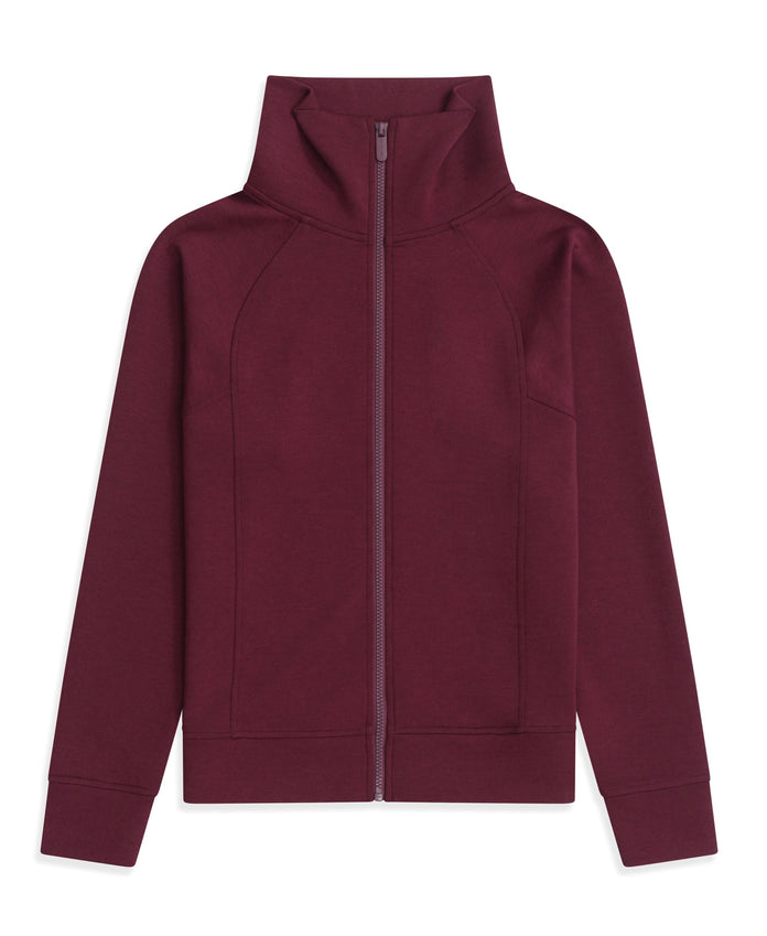 Womens Travel Full Zip Sweatshirt - Burgundy