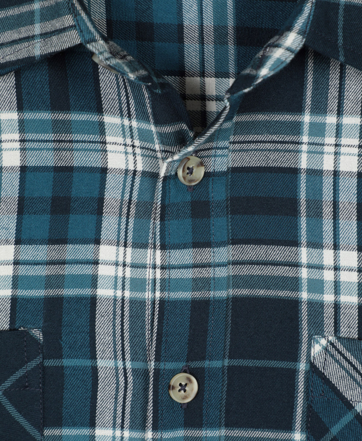 Maine Mens Flannel Long Sleeve Shirt - Petrol