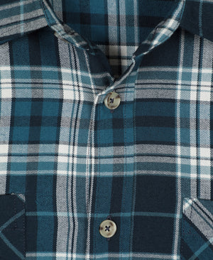 Maine Mens Flannel Long Sleeve Shirt - Petrol