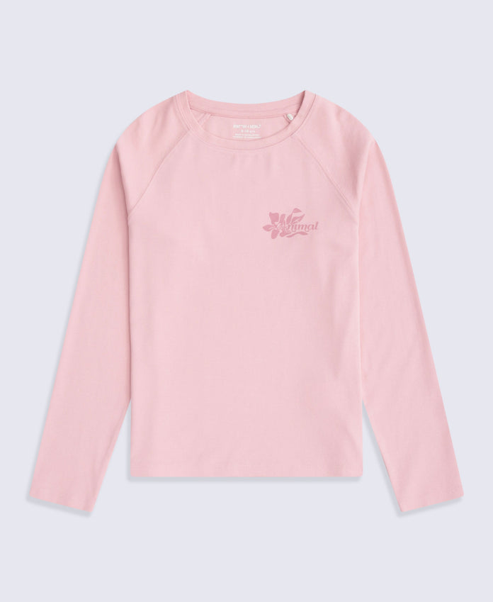Ashleigh Girls Long Sleeve Top - Pale Pink