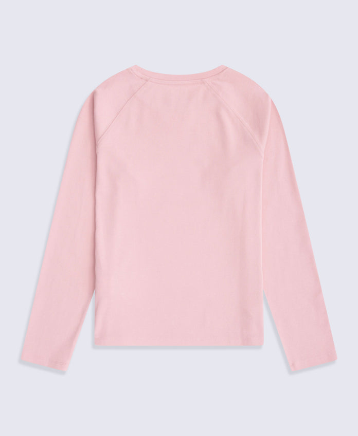 Ashleigh Girls Long Sleeve Top - Pale Pink