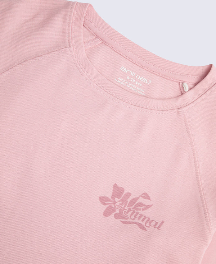 Ashleigh Girls Long Sleeve Top - Pale Pink