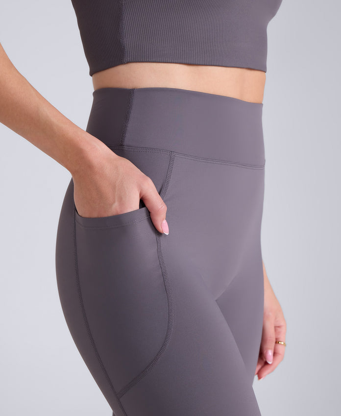 Leah Womens Pocket Leggings - Charcoal