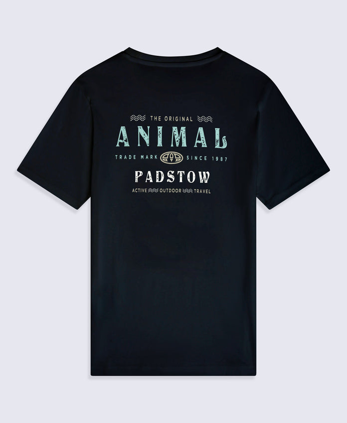 Jacob Padstow Mens Printed T-Shirt - Navy
