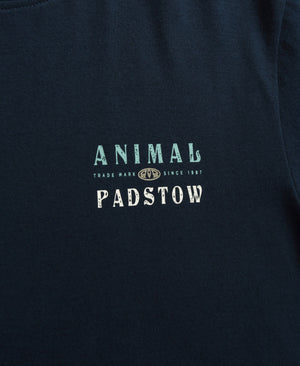 Jacob Padstow Mens Printed T-Shirt - Navy