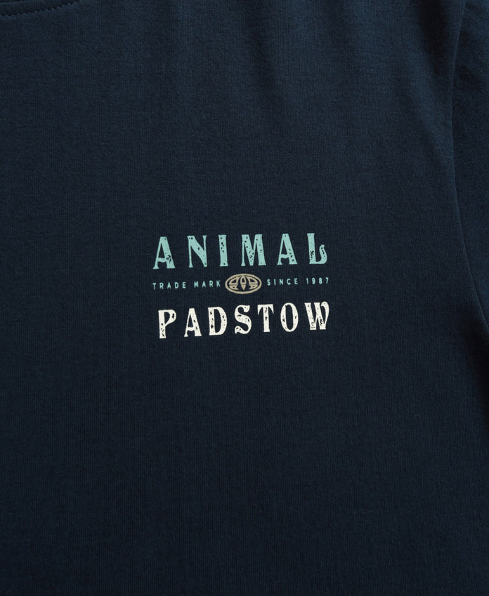 Jacob Padstow Mens Printed T-Shirt - Navy
