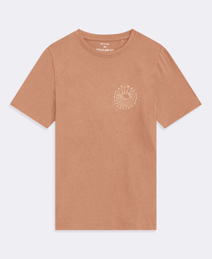 Jacob Padstow Mens Printed T-Shirt - Rust