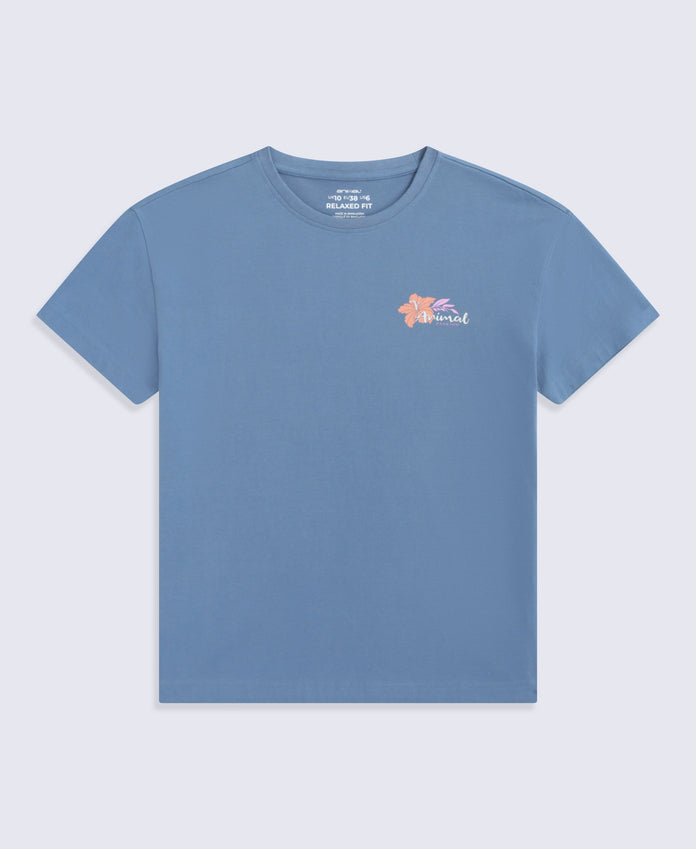 Leena Padstow Womens Printed T-Shirt - Blue