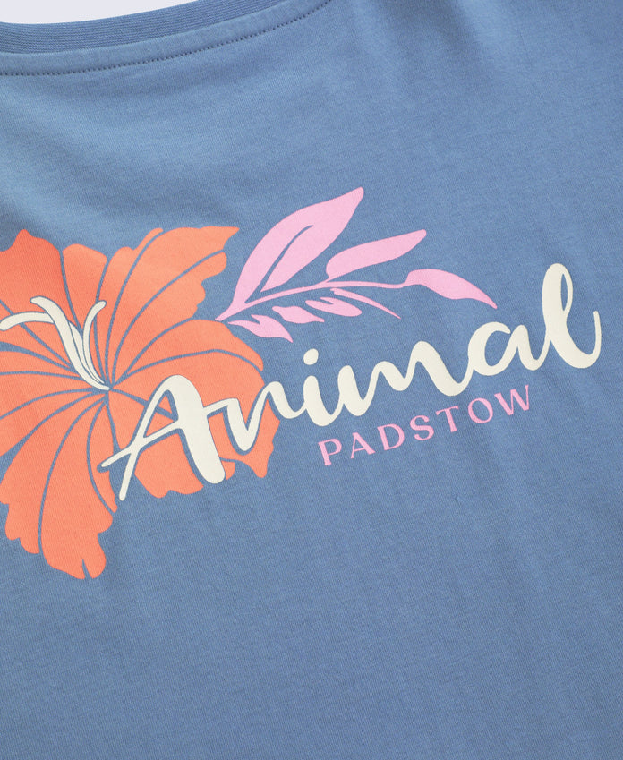 Leena Padstow Womens Printed T-Shirt - Blue
