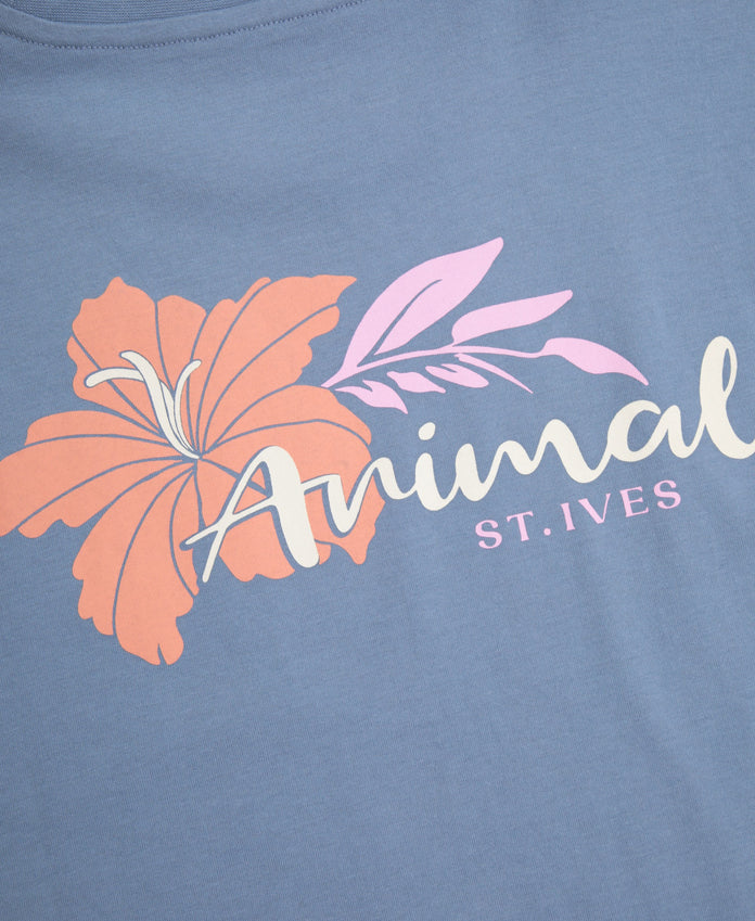 Leena St Ives Womens Printed T-Shirt - Blue