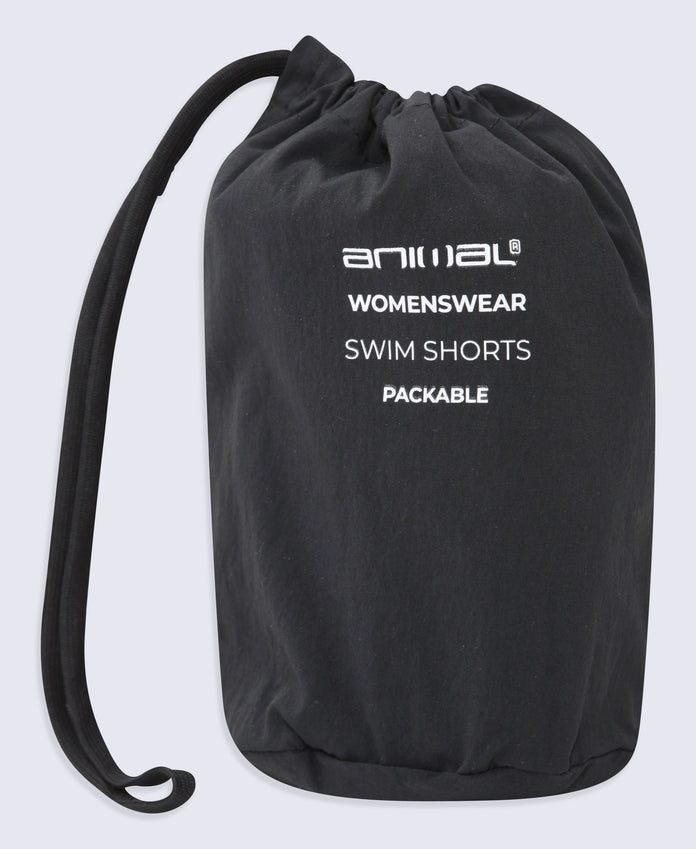 Packable Womens Swim Short - Black