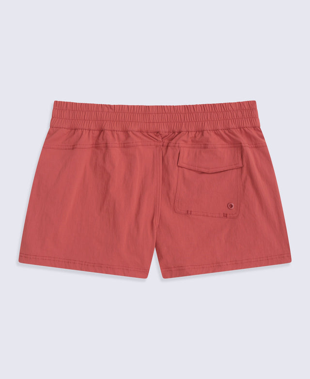 Packable Womens Swim Short - Rust