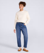 High waisted Straight Leg Womens Jeans - Dark Blue