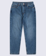 High waisted Straight Leg Womens Jeans - Dark Blue