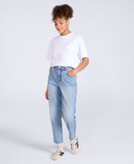 High waisted Straight Leg Womens Jeans - Light Blue