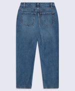High Waisted Straight Leg Womens Short Fit Jeans - Dark Blue