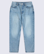 High Waisted Straight Leg Women's Jeans - Short Fit - Light Blue