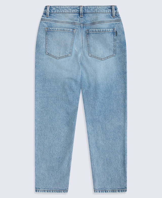 High Waisted Straight Leg Women's Jeans - Short Fit - Light Blue