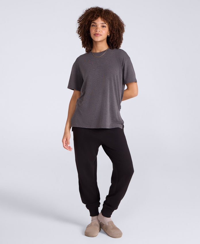 Sarah Womens Active Short Sleeve Tee - Charcoal